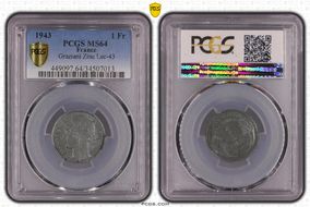 1943 1 Fr Graziani Lec-43 Zinc MS64