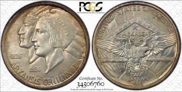 1936 50C Arkansas MS66+