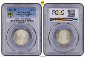 1933-D 2 Mk Luther J-352 MS65