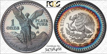 1986-Mo Onza Libertad Ag PR67DCAM