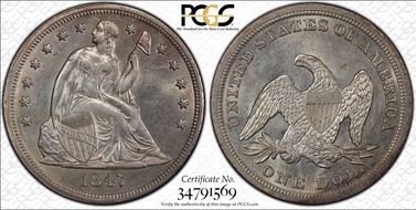 1847 $1 MS63+