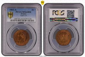 1862-A 5C Gad-155 F-117 MS64RB