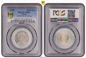 1935 P(25 Fr) GEM-219.16 Alu/Ag Uniface SP65