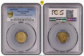 (1932) P(50C) GEM-84.3 Uniface Obv SP65