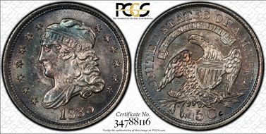 1835 H10C Large Date, Large 5C MS65