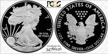 2018-W $1 Silver Eagle PR70DCAM