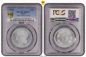 1948 5 Fr Gad-766a 9 fermé MS63