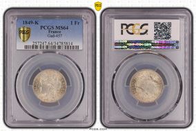 1849-K 1 Fr Gad-457 MS64