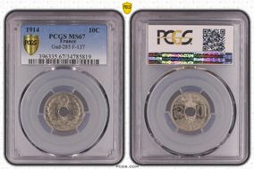 1914 10C Gad-285 F-137 MS67