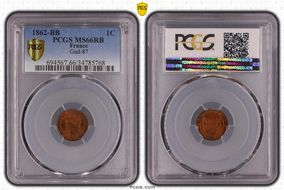 1862-BB 1C Gad-87 Petit BB F-103 MS66RB