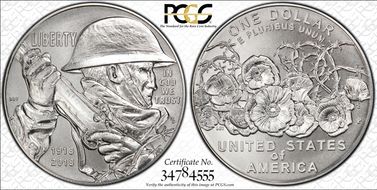 2018-P $1 WWI Centennial First Strike MS69