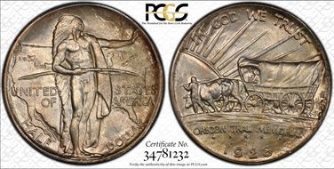 1928 50C Oregon MS66