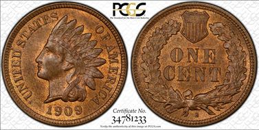 1909-S 1C Indian MS65RB