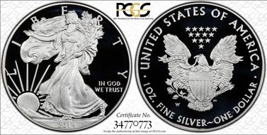 2014-W $1 Silver Eagle PR70DCAM