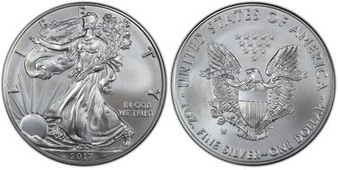 2017-W $1 Burnished Silver Eagle SP69