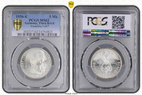 1936-E 5 Mk Swastika J-367 MS62