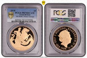 2018 £5 5th Birth. Prince George Au PR70DCAM