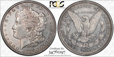 1878 8TF $1 VAM 14.9 Tripled Eyelid AU55