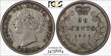 1858 20C Coinage ↑↓ AU50
