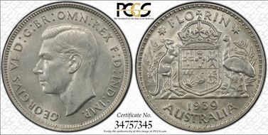 1939(m) Florin MS63