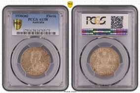 1936(m) Florin KM-27  Ag AU58