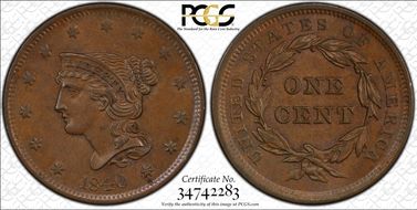 1840 1C N-9 MS63BN