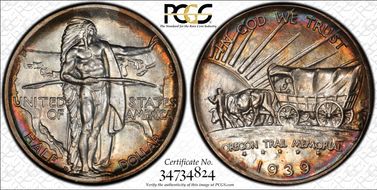 1939-D 50C Oregon MS67+