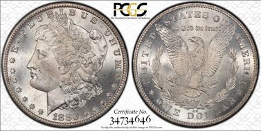 1880-CC $1 VAM 7 8/7 Rev of 78 MS66