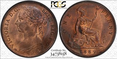 1889 1D S-3954 15 Leaves MS64+ RB