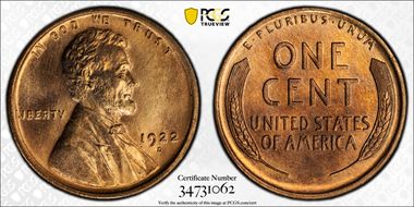 1922-D 1C MS66RD