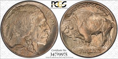 1913-D 5C Type 1 MS65