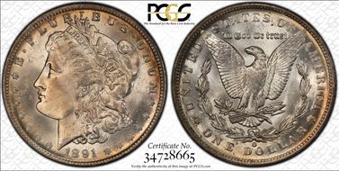 1891-O $1 MS65