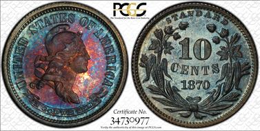 1870 10C J-837 PR67
