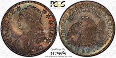 1828 50C Square 2, Small 8s, Lg. Letters MS64+