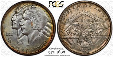 1938 50C Arkansas MS67