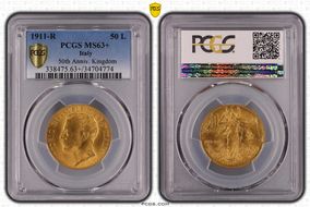 1911-R 50 L 50th Anniv. Kingdom KM-54  Au MS63+