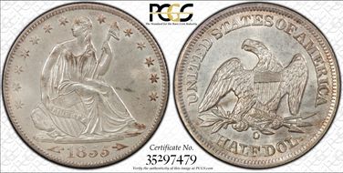 1855-O 50C Arrows MS63