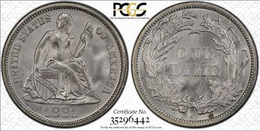 1881 10C MS66