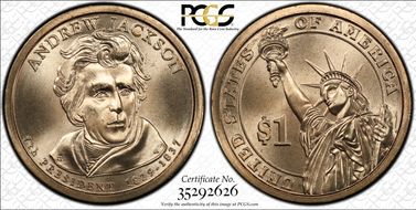 (2008) $1 Missing Edge Lettering Andrew Jackson - Satin Finish SP66