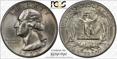 1952-D 25C Large D, FS-501 MS65