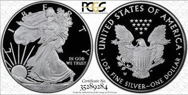 2018-W $1 Silver Eagle First Strike PR70DCAM