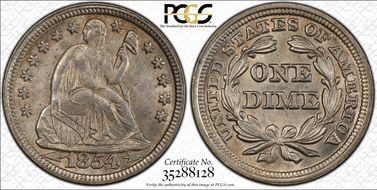 1854 10C MS64