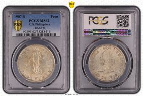 1907-S Peso MS62