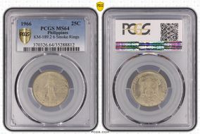 1966 25C KM-189.2 6 Smoke Rings MS64