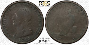 1783 Copper Washington Draped, Button G4BN