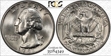 1961-D 25C MS65