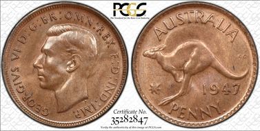 1947 Y. (p) 1D MS65BN