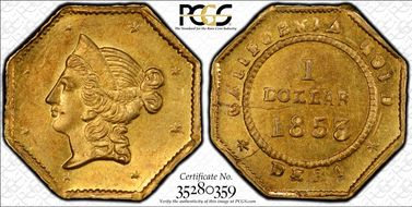 1853 G$1 BG-517 MS61