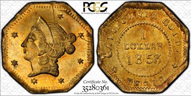 1853 G$1 BG-526 MS63