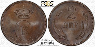 1891 CS 2 Øre MS64BN